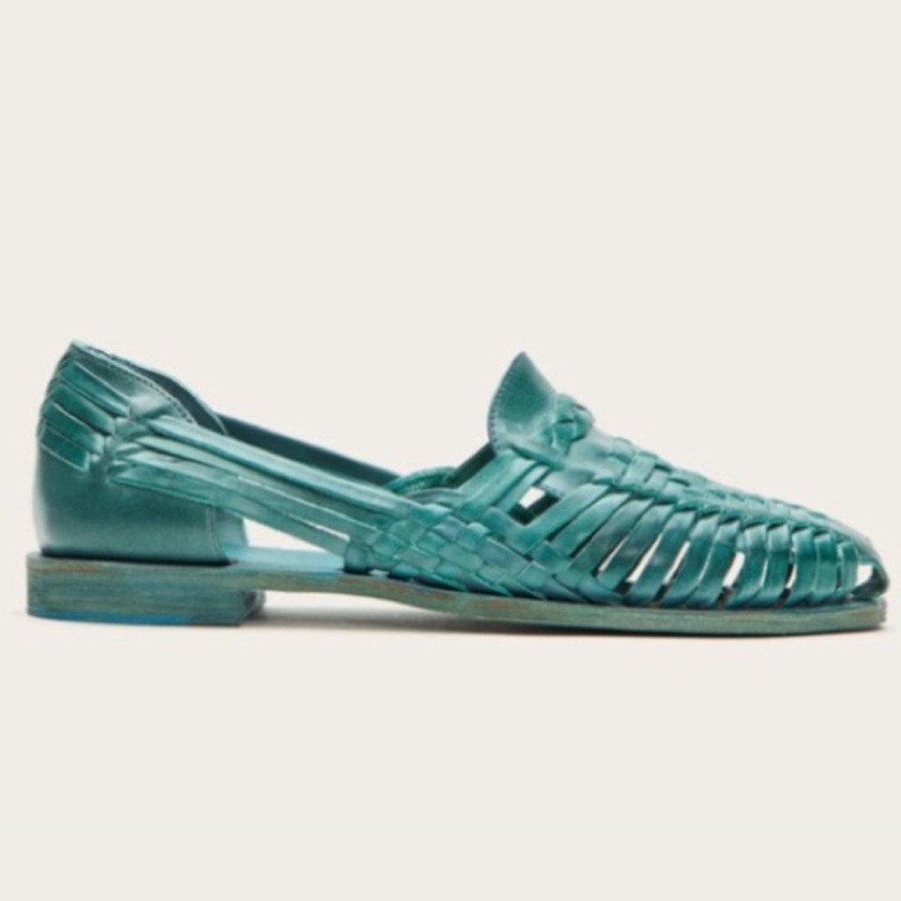 Frye Heather Huarache Sandals Flats Turquoise - Picture 3 of 6